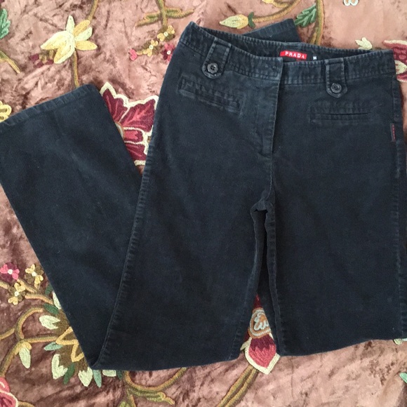 Prada Pants - Vintage Prada black cord pants M